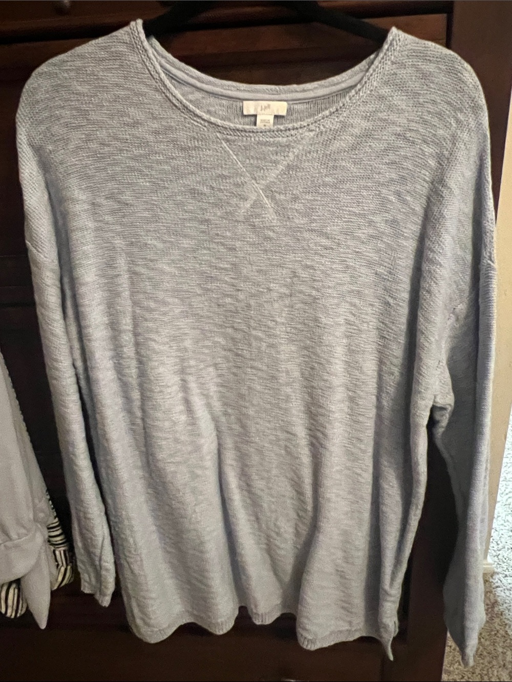 J. Jill Pale Blue Knit Crewneck Sweater
